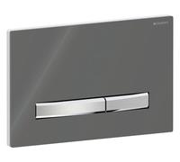 Geberit Sigma50 plaques de déclenchement pour rinçage à 2 quantités, couleur métal chromé, anguleux, 115.788.JK.2, Couleur: lave/verre
