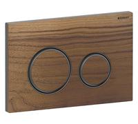 Geberit Sigma50 plaques de déclenchement, pour rinçage à 2 quantités, couleur métal chromé noir, rond, 115651JX1, Couleur: chrome noir / noyer américain - CM