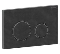 Geberit Sigma50 plaques de déclenchement, pour rinçage à 2 quantités, couleur métal chromé noir, rond, 115.651.JM.1, Couleur: chrome noir / ardoise Mustang