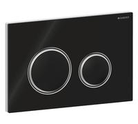 Geberit Sigma50 plaques de déclenchement, pour rinçage à 2 quantités, couleur métal chromé, rond, 115884SJ1, Couleur: chromé / noir - CM