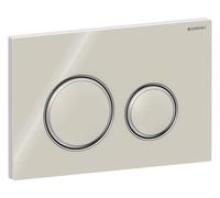 Geberit Sigma50 plaques de déclenchement, pour rinçage à 2 quantités, couleur métal chromé, rond, 115884JL1, Couleur: chromé / gris sable - CM
