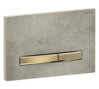 Geberit Plaque Sigma50 Square 115.672.JV.2 – aspect béton, bouton laiton, double chasse