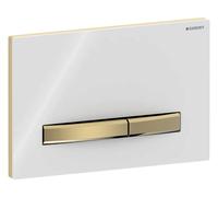 Geberit Sigma 50 Square plaque d'actionnement 115672112 plaque de recouvrement blanc , plaque/bouton en laiton, pour double chasse