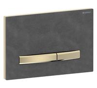 Geberit Sigma 50 Square Plaque d'actionnement 115672JM2 Plaque de recouvrement Mustang ardoise, plaque/bouton en laiton, pour double chasse
