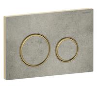 Geberit Sigma50 plaques de déclenchement, pour rinçage à 2 quantités, couleur métal laiton, rond, 115.652.JV.1, Couleur: laiton / aspect béton