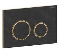 Geberit Sigma50 plaques de déclenchement, pour rinçage à 2 quantités, couleur métal laiton, rond, 115.652.JM.1, Couleur: laiton / ardoise Mustang