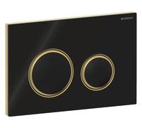 Geberit Sigma50 plaques de déclenchement, pour rinçage à 2 quantités, couleur métal laiton, rond, 115652SJ1, Couleur: laiton / noir - CM