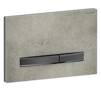 Geberit Sigma50 plaques de déclenchement, pour rinçage à 2 quantités, couleur métal noir chromé, anguleux, 115.671.JV.2, Couleur: chrome noir / aspect béton