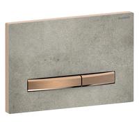 Geberit Sigma 50 Square Plaque d'actionnement 115670JV2 Plaque de recouvrement aspect béton, plaque/bouton or rose, pour double chasse