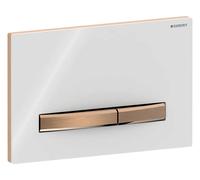 Geberit Sigma 50 Square plaque d'actionnement 115670112 plaque de recouvrement blanc , plaque/bouton or rose, pour double chasse