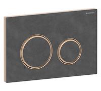 Geberit Sigma50 plaques de déclenchement pour rinçage à 2 quantités, couleur métal or rouge, rond, 115.650.JM.1, Couleur: or rouge / ardoise Mustang