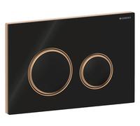 Plaque d'actionnement ronde Sigma 50 115650SJ1 Geberit plaque/bouton noir, anneau or rose, pour chasse d'eau 2 mégawatts