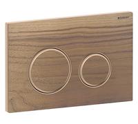 Geberit Sigma50 plaques de déclenchement pour rinçage à 2 quantités, couleur métal or rouge, rond, 115650JX1, Couleur: or rouge / noyer américain - CM