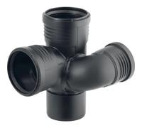 Geberit arbre Silent PP 390464141 DN 90/70/90, 87,5 degrés, gauche, optimisé pour le son