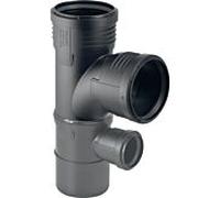Geberit Silent PP double branchement 390456141 DN 90/90/50, 87,5 degrés, optimisation sonore, rayon intérieur
