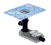 Geberit - Siphon de douche avec alimentation, avec grille en inox 8x8 cm 154.059.00.1