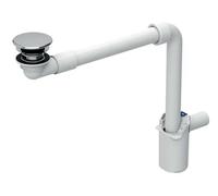 Geberit - Siphon de lavabo gain de place avec vidage pour lavabos sans trop-plein, chrome 152.093.21.1