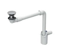 Geberit - Siphon de lavabo gain de place, avec vidage pour les lavabos sans trop-plein, chrome 152.091.21.1
