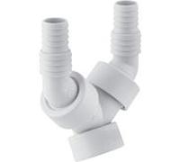 Geberit siphon double raccordement lave-linge lave-vaisselle 152767111 2000 ", deux clapets anti-retour, blanc