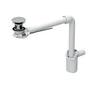 Geberit - Siphon gain de place, pour les lavabos avec trop-plein, bonde avec tirette, chrome 152.074.21.1