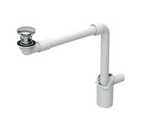 Geberit - Siphon gain de place, pour les lavabos avec trop-plein, ClickClack, chrome 152.075.21.1