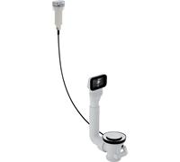 Geberit - Siphon pour éviers avec trop-plein, actionnement rotatif G 1 1/2, chrome brillant 152.929.20.1
