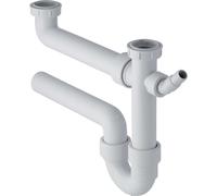 Geberit - Siphon pour éviers double, avec embout cannelé équerre, sortie horizontale 152.715.11.1