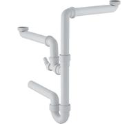Geberit - Siphon pour éviers double, avec embout cannelé équerre, sortie horizontale, d 50 mm 152.818.11.1