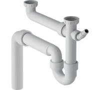 Geberit - Siphon pour éviers double, avec embout cannelé équerre, sortie verticale, d 50 mm 152.553.11.1