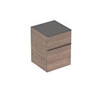Geberit Smyle Square armoire latérale 500357JR1 45x60x47cm, avec 2 tiroirs, structure en bois noyer hickory