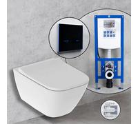 Geberit Smyle Square Compact Pack complet cuvette suspendue et bâti-support neeos,, 500379018+16746BM#SET,