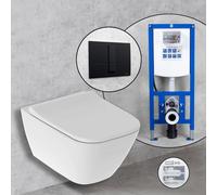 Geberit Smyle Square Compact Pack complet cuvette suspendue et bâti-support neeos,, 500379018+16791BM#SET,