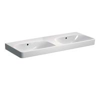Geberit Smyle Square - Double lavabo 120x48 cm, avec trop-plein, sans trou pour robinetterie, blanc 500.224.01.1