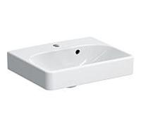 Geberit Smyle Square lave-mains 500222018 KeraTect blanc, 45x36cm, avec trou pour robinetterie et trop-plein