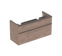 Geberit Smyle Square meuble sous-lavabo pour lavabo double, 500356, 1184x617x470mm, avec 2 tiroirs, 500356JR1, Couleur: Structure en bois de noyer hickory / mélamine - CM