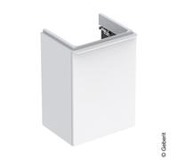 Geberit Smyle Square - Meuble pour lavabo, 44x36x62 cm, 1 porte, charnières à droite, blanc brillant / blanc mat 500.350.00.1