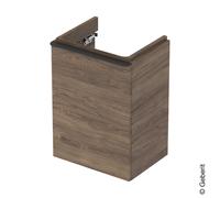 Geberit Smyle Square, meuble sous-lavabo, 500351, 442x617x356mm, avec 1 porte, ouverture à gauche, 500351JR1, Couleur: Structure en bois de noyer hickory / mélamine - CM