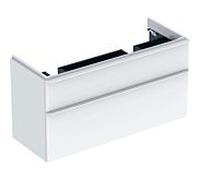 Geberit Meuble pour lavabo Smyle Square 118×47×62 cm, 2 tiroirs, blanc brillant / blanc mat