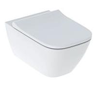 Geberit WC suspendu Smyle Square 500.683.00.2 – Rimfree sans rebord, abattant antibactérien, blanc