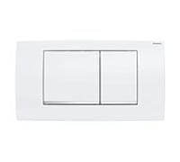 Geberit Twinline30 plaque d'actionnement 115899KJ1 plaque blanche, bandes design en chrome brillant