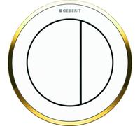 Geberit Typ 10 bouton de chasse d'eau pour WC blanc-doré 116.056.KK.1