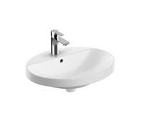 Geberit Vasque à encastrer VariForm ovale 55×45 cm trop-plein trou robinetterie blanc 500.720.01.2