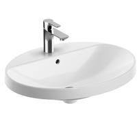 Vasque à encastrer Geberit VariForm ov plage rob. 60x48 trop-plein Blanc - GEBERIT 500.724.01.2
