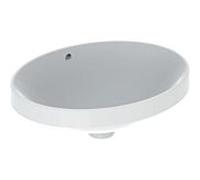 Geberit Lavabo encastré Variform 500.709.01.2 50×40 cm ovale sans trou avec trop-plein Blanc brillant