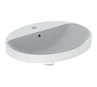 Geberit VariForm lavabo à encastrer 500721012 55x45cm, avec trou pour robinetterie, trop-plein, ovale, blanc
