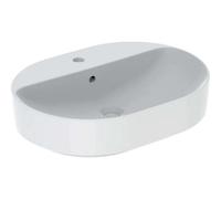 Geberit Vasque à poser VariForm 60×45 cm elliptique, plage robinet, trop-plein Blanc 500.777.01.2