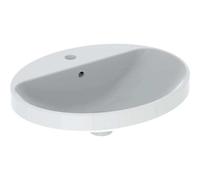 Geberit VariForm lavabo à encastrer 500721012 55x45cm, avec trou pour robinetterie, trop-plein, ovale, blanc