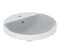 Geberit Lavabo VariForm 500.705.01.2 encastré rond Ø48 cm avec trop-plein et trou, blanc brillant