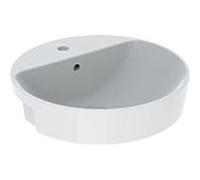 Geberit VariForm lavabo semi-encastré 500782012 d= 50cm, avec trou pour robinetterie, trop-plein, rond, blanc
