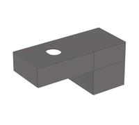 Geberit VariForm meuble sous-lavabo à poser, trois tiroirs, surface de rangement, siphon, largeur 120 cm, 501.184.00.1, Couleur: surface : lave, laqué mat, plaque de recouvrement : lave mat